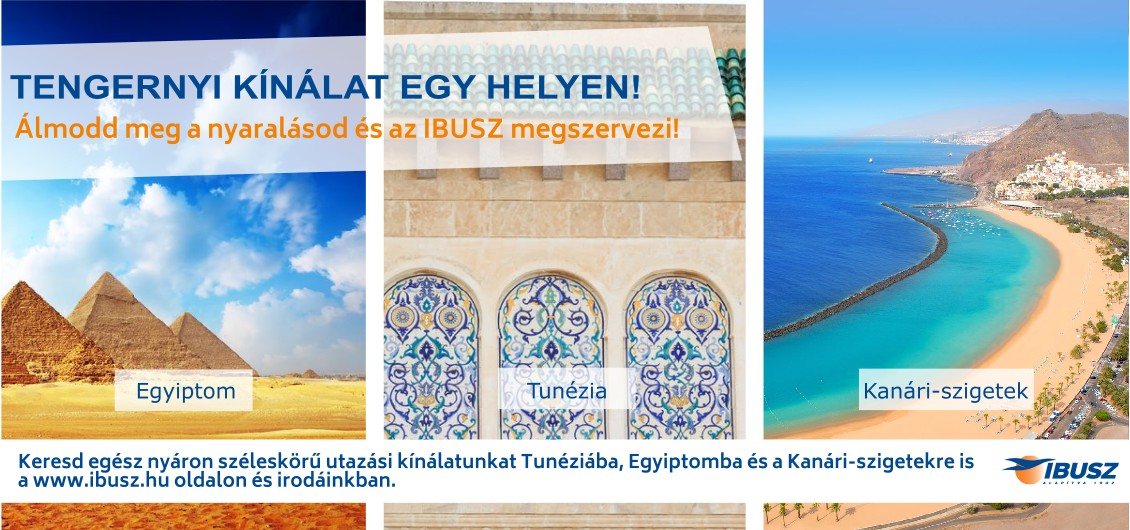 Keresd egész nyáron széleskörű utazási kínálatunkat Tunéziába, Egyiptomba és Törökországba is!